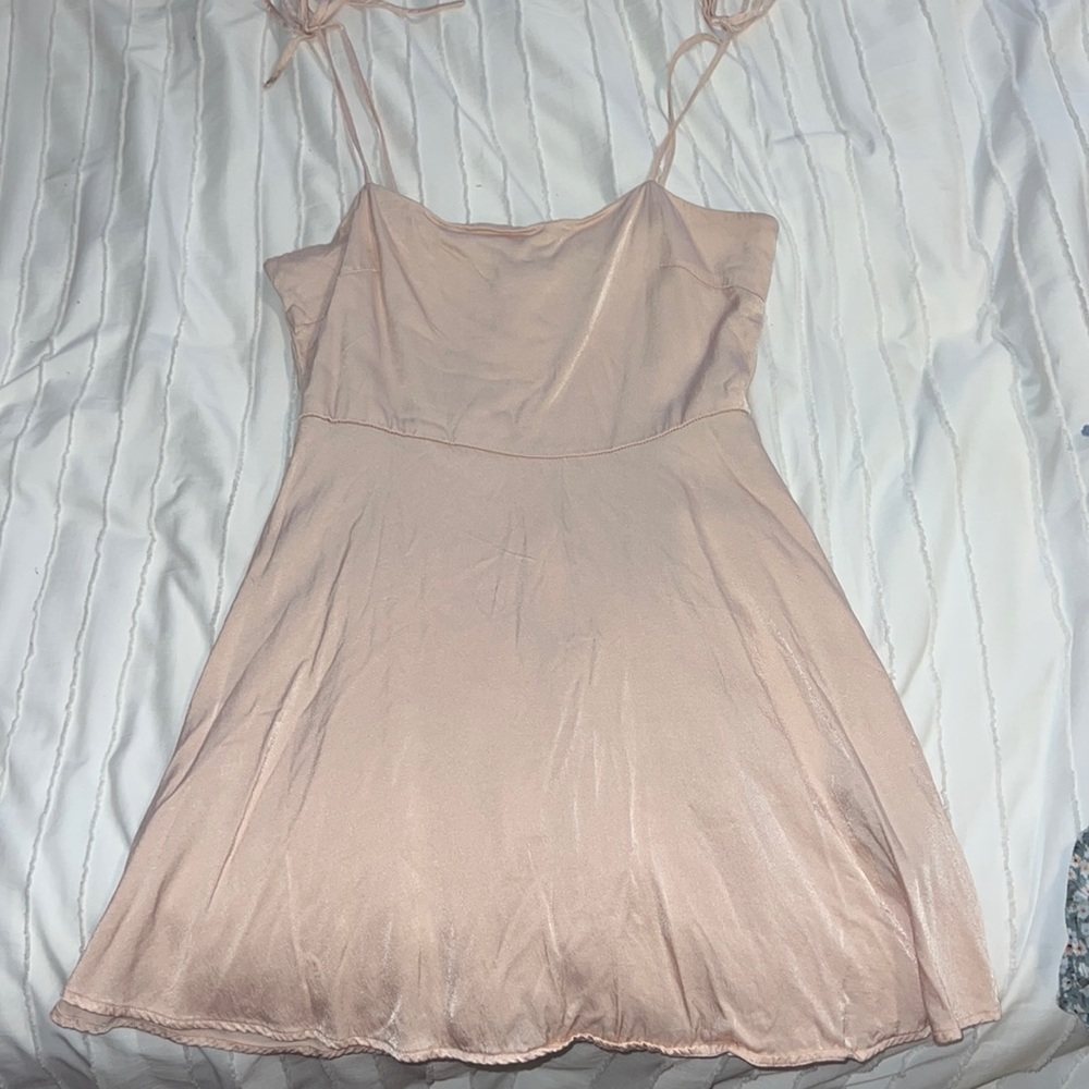 light pink satin dress